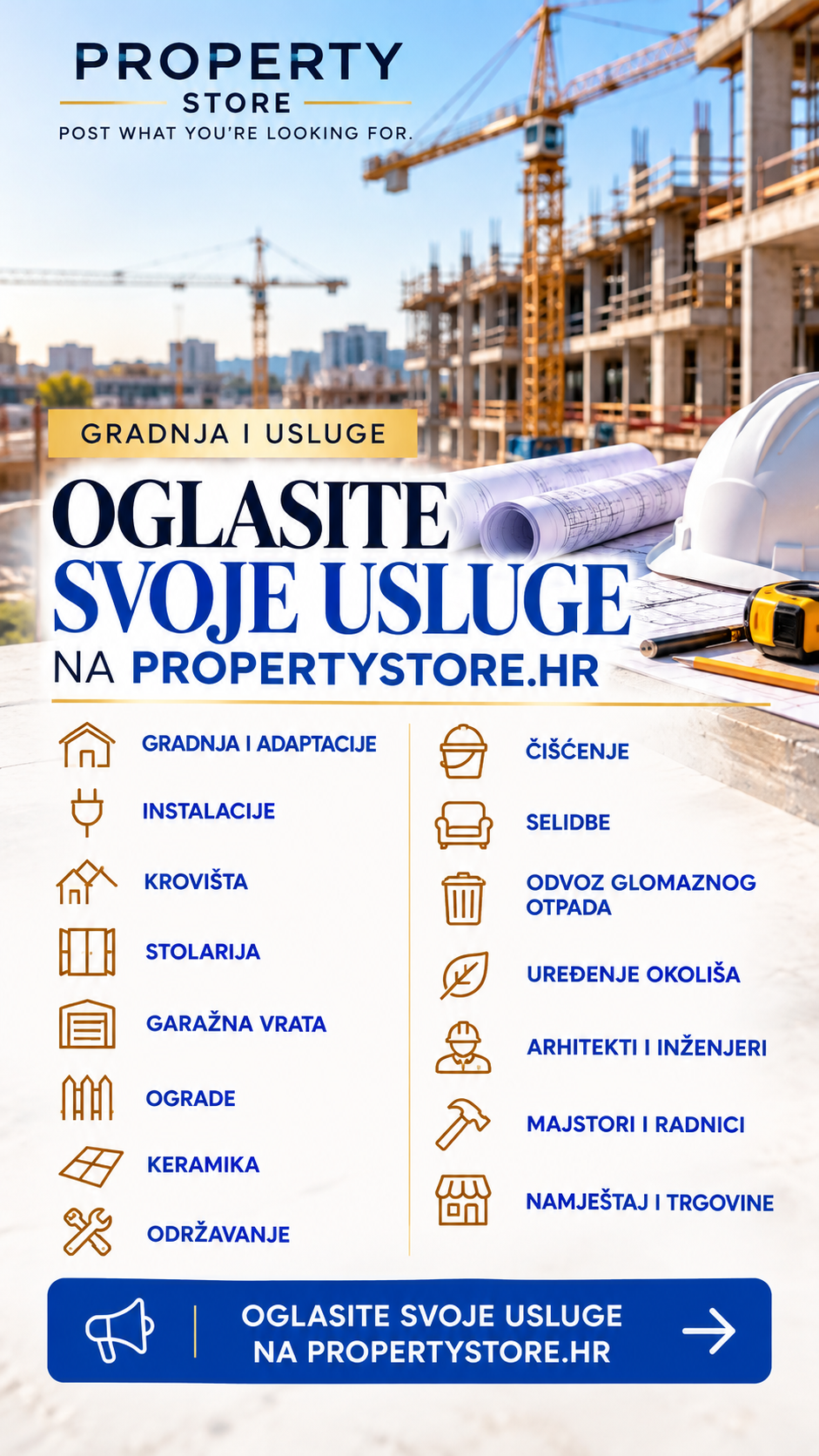 Oglašene usluge gradnje, adaptacije i održavanja